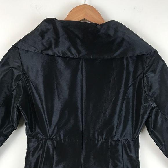 Rickie Freeman for Teri Jon Black Taffeta Dress Size 4 - Picture 7 of 10